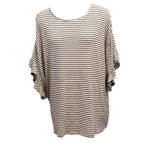 Vine & Love striped top Ruffle Sleeves